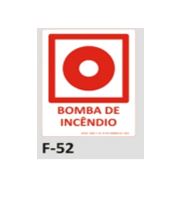 PLACA DE IDENTIFICA��O - BOMBA DE INC�NDIO F-52 10X15CM