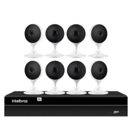     Kit 8 C�meras com Intelig�ncia Artificial Full HD iM3 Intelbras Branca + 1 NVR 08 Canais 6MP NVD 1308 Intelbras