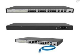 SWITCH RACK GERENC 24 P FAST E 4 P GIGA ETHERNET C/ 2 P MINI GBIC