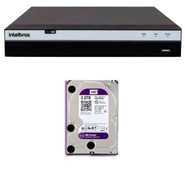 DVR Stand Alone Intelbras MHDX 3116 16 Canais Full HD 1080p Multi HD + 08 Canais IP 5 Mp + HD WD Purple 3TB