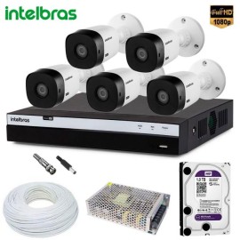 Kit 5 C�meras Intelbras VHL 1220 Com Gravador MHDX 3108 Full HD Completo