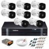 Kit 8 Câmeras HD 720p 20m Infravermelho de Visão Noturna VHD 1120 B G5 + DVR Intelbras + App de Monitoramento + Acessórios