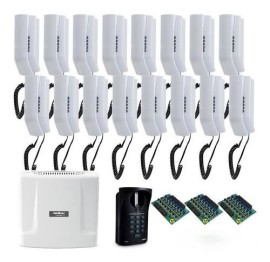 Kit Interfone Digital Completo Comunic 16 Pontos c/ Porteiro Eletr�nico - Intelbras  29548