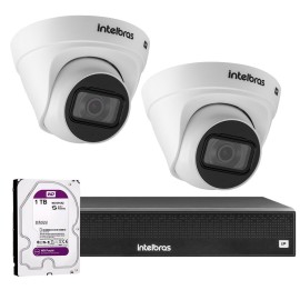 Kit 2 C�meras VIP 1020 D G2 + NVR Intelbras + HD 1TB para Armazenamento + App Gr�tis de Monitoramento, C�meras HD 720p 20m Infravermelho de Vis�o Noturna Intelbras