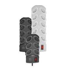 FILTRO DE LINHA BIVOLT 10 TOMADAS SEM USB CINZA - DANEVA