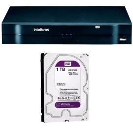 NVR, HVR Stand Alone Intelbras NVD 1208 8 Canais, para Camera IP, OnVif + HD WD Purple 1TB