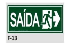 PLACA DE IDENTIFICA��O - SA�DA � DIREITA F-13 12X28CM