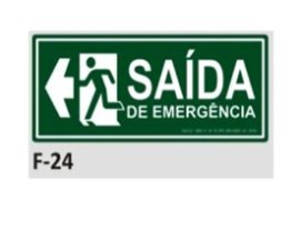PLACA DE IDENTIFICA��O - SA�DA DE EMERG�NCIA A ESQUERDA F-24 12X28