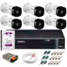Kit 6 Câmeras VHD 1120 B G5 + DVR Intelbras + HD 1TB para Armazenamento + App Grátis de Monitoramento, Câmeras HD 720p 20m Infravermelho de Visão Noturna Intelbras + Fonte, Cabos e Acessórios
