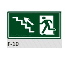 PLACA DE IDENTIFICA��O - SA�DA ESCADA SOBE � ESQUERDA F-10 12X23CM