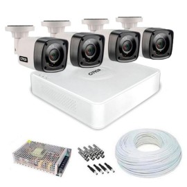 Kit C�meras de Seguran�a de Alta Defini��o c/ DVR 4 Canais Citrox + 4 C�meras HD Infravermelho e Acess�rios