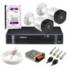 Kit 2 Câmeras VHD 3130 B G6 + DVR Intelbras + HD 1TB para Armazenamento + App Grátis de Monitoramento, Câmeras HD 720p 30m Infravermelho de Visão Noturna Intelbras + Fonte, Cabos e Acessórios