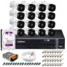 Kit 16 Câmeras VHD 1010 B G5 + DVR Intelbras + HD 1TB + App Grátis, HD 720p 10m Infravermelho + Cabos e Acessórios