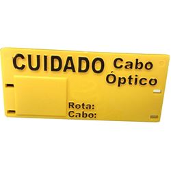 Placa De Identificacao Cabo �ptico 9x4cm C/10 Unid