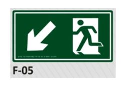 PLACA DE IDENTIFICA��O - SA�DA ABAIXO A ESQUERDA F-05 12X23CM