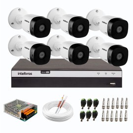 Kit 6 C�meras de Seguran�a Full HD Intelbras VHD 1220 B G6 + DVR Intelbras Full HD MHDX 3108 de 8 Canais + Acess�rios   2693