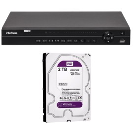 DVR Stand Alone Multi HD Intelbras 1032 32 Canais + HD 2TB WD Purple de CFTV (N�o instalado)