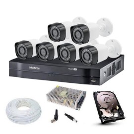 Kit 6 C�meras de Seguran�a HD Completo c/ DVR 8 Canais MHDX 1108 Intelbras