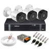 Kit 3 Câmeras VHD 3130 B G6 + DVR Intelbras + App Grátis de Monitoramento, Câmeras HD 720p 30m Infravermelho de Visão Noturna Intelbras + Fonte, Cabos e Acessórios