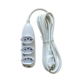 EXTENS�O EL�TRICA 3 TOMADAS 3  PINOS 10A 3M BRANCA EXT 3003   SP