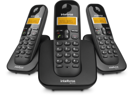 Telefone sem fio digital com dois ramais adicionais TS 3113 INTELBRAS   SP