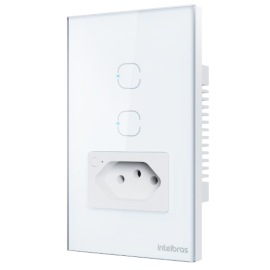 Tomada com Interruptor Inteligente Wi-Fi (2 teclas) ETS 2002 INTELBRAS   SP