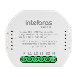 Minicontrolador dimmer inteligente Wi-Fi para 2 interruptores EWS 252 INTELBRAS   SP