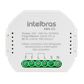 Minicontrolador dimmer inteligente Wi-Fi para 1 interruptor EWS 251 INTELBRAS   SP