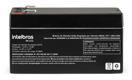 Bateria chumbo-�cido 12 V XB 1212 INTELBRAS   SP