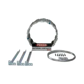 KIT INSTALACAO + CONCERTINA  450 MM + 3 HASTE+ ARAME+PLACA   SP