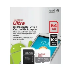 CART�O DE MEM�RIA MICROSD 64GB SANDISK  ULTRA   SP
