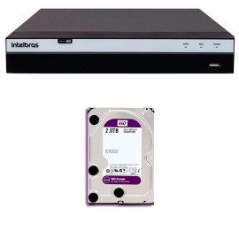 DVR Stand Alone Intelbras MHDX 3108 08 Canais Full HD 1080p Multi HD + 04 Canais IP 5 Mp + HD WD Purple 2TB