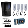 Kit Porteiro Eletrônico Coletivo de 4 Pontos - Central Collective 4 Intelbras + Interfone Interno 4 Unidades + Cartão de Proximidade 8 Unidades + Fechadura Elétrica