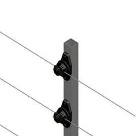 Big Haste Industrial Tubo Quadrado 25x25mm de 1 metro c/ 6 Isoladores "W"