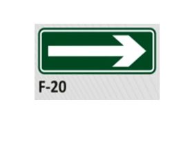 PLACA DE IDENTIFICA��O - ROTA DE FUGA A DIREITA F-20 7X20CM