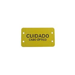 Placa De Identificacao Cabo �ptico 9x4cm C/10 Unid Amarela