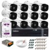 Kit 12 Câmeras VHD 1010 B G5 10m Infravermelho de Visão Noturna + DVR Intelbras + HD 1TB + Acessórios