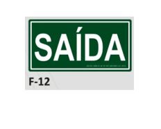 PLACA DE IDENTIFICA��O - SA�DA F-12 12X23CM