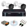Kit 2 Câmeras VHD 3120 B G6 + DVR Intelbras + App Grátis de Monitoramento, Câmeras HD 720p 20m Infravermelho de Visão Noturna Intelbras + Fonte, Cabos e Acessórios