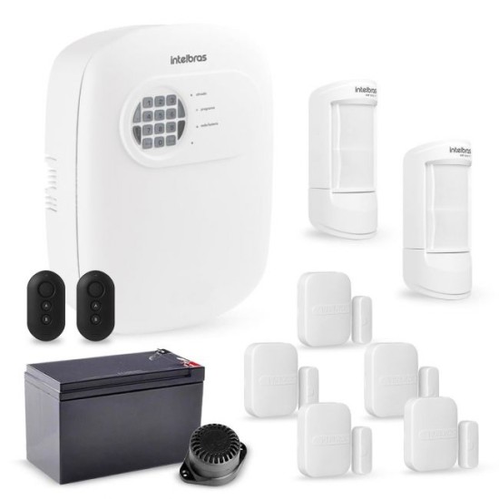 Kit Alarme Intelbras Monitorado Aplicativo Ethernet ANM24 NET Com 2 IVP Semi-Externo e 5 Magnéticos Sem Fio