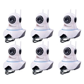   Kit 6 C�meras de Seguran�a IP Sem Fio Wifi HD 720p Robo Wireless