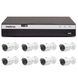 Kit 8 C�meras de Seguran�a 4MP 2k Intelbras VHD 3430 B + DVR Intelbras 4K + Acess�rios