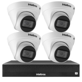 Kit 4 C�meras VIP 1020 D G2 HD 720p 20m Infravermelho de Vis�o Noturna Intelbras + NVR Intelbras NVD 1304 de 4 Canais 6MP