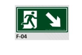 PLACA DE IDENTIFICA��O - SA�DA ABAIXO A DIREITA F-04 12X23CM