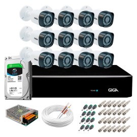 Kit Giga Security 12 C�meras HD 720p GS0018 + DVR com HD 1TB Seagate + Acess�rios