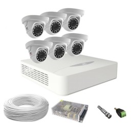 Kit 6 C�meras JFL Full HD 1080p Completo c/ DVR Gravador 8 Canais DHD-1108N