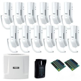 Kit Interfone Digital Completo Comunic 12 Pontos c/ Porteiro Eletr�nico Intelbras  28744