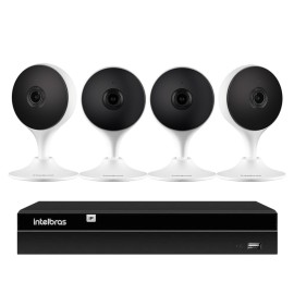   Kit 4 C�meras com Intelig�ncia Artificial Full HD iM3 Intelbras Branca + 1 NVR Stand Alone 04 Canais 6MP NVD 1304 Intelbras