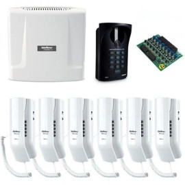 Kit Interfone Digital Completo Comunic 6 Pontos c/ Porteiro Eletr�nico Intelbras  28743