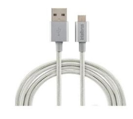 CABO USB PARA MICRO-USB 1,5M NYLON BRANCO EUAB 15NB - INTELBRAS